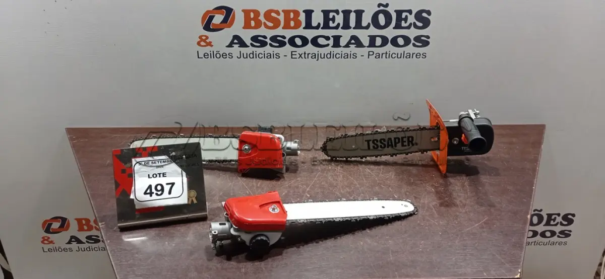 LOTE 497 - 03 KITS MOTOSSERRA ADAPTADOR PARA ESMERILHADEIRA MARCA TSSAPER. (NO ESTADO) ATENÇÃO! FAZER A VISITAÇÃO ANTES DE ARREMATAR, NÃO SABEMOS SE FUNCIONA, LEILÃO NÃO TEM GARANTIA E NEM DEVOLUÇÃO, SUJEITO A POSSÍVEIS AVARIAS VISÍVEIS/OCULTAS E/OU AUSÊNCIA DE COMPONENTES.