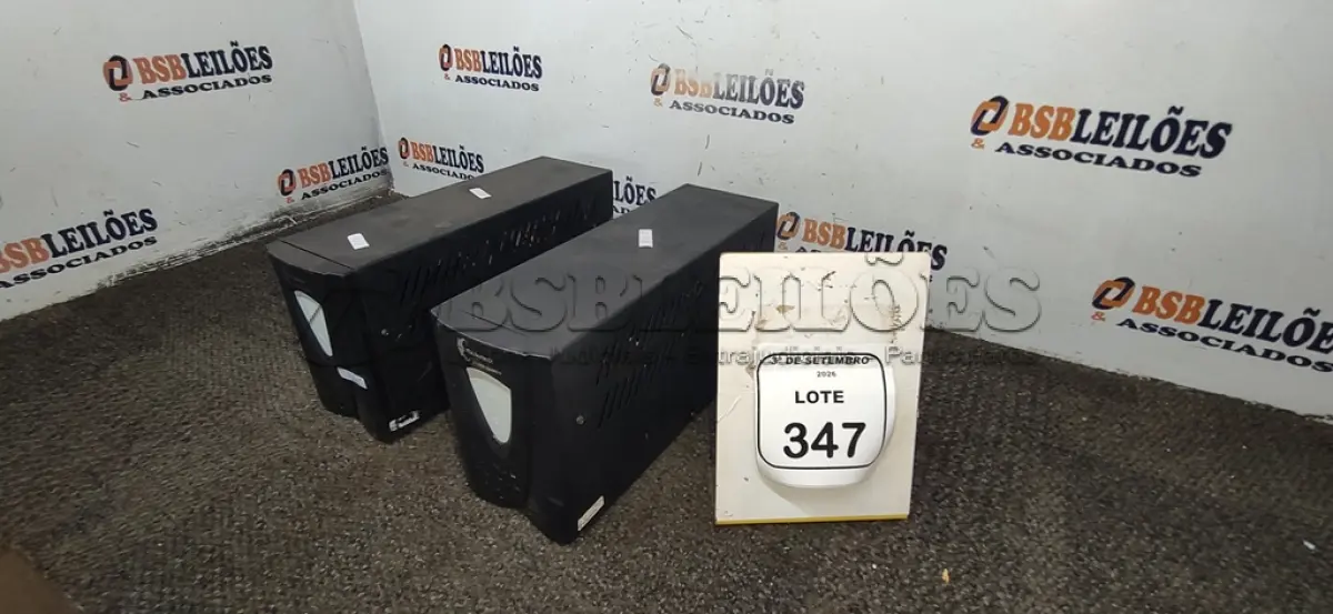 LOTE 347 - 02 NOBREAKS MARCA COLETEK. (NO ESTADO) ATENÇÃO! FAZER A VISITAÇÃO ANTES DE ARREMATAR, NÃO SABEMOS SE FUNCIONA, LEILÃO NÃO TEM GARANTIA E NEM DEVOLUÇÃO, SUJEITO A POSSÍVEIS AVARIAS VISÍVEIS/OCULTAS E/OU AUSÊNCIA DE COMPONENTES.