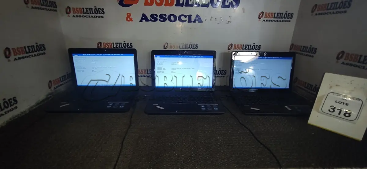 LOTE 318 - 03 NOTEBOOKS MARCA TCORP SEM FONTE. (NO ESTADO) ATENÇÃO! FAZER A VISITAÇÃO ANTES DE ARREMATAR, NÃO SABEMOS SE FUNCIONA, LEILÃO NÃO TEM GARANTIA E NEM DEVOLUÇÃO, SUJEITO A POSSÍVEIS AVARIAS VISÍVEIS/OCULTAS E/OU AUSÊNCIA DE COMPONENTES.