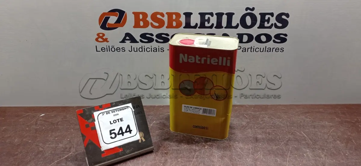 LOTE 544 - 01 LATA DE ÓLEO DE LINHAÇA DE 5L MARCA NATRIELLI. (NO ESTADO) ATENÇÃO! FAZER A VISITAÇÃO ANTES DE ARREMATAR, NÃO SABEMOS SE FUNCIONA, LEILÃO NÃO TEM GARANTIA E NEM DEVOLUÇÃO, SUJEITO A POSSÍVEIS AVARIAS VISÍVEIS/OCULTAS E/OU AUSÊNCIA DE COMPONENTES.