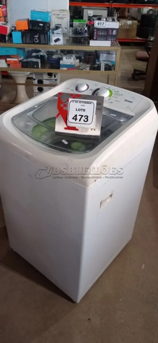 LOTE 473 - 01 MÁQUINA DE LAVAR 8KG 220V MARCA CONSUL. (NO ESTADO) ATENÇÃO! FAZER A VISITAÇÃO ANTES DE ARREMATAR, NÃO SABEMOS SE FUNCIONA, LEILÃO NÃO TEM GARANTIA E NEM DEVOLUÇÃO, SUJEITO A POSSÍVEIS AVARIAS VISÍVEIS/OCULTAS E/OU AUSÊNCIA DE COMPONENTES.