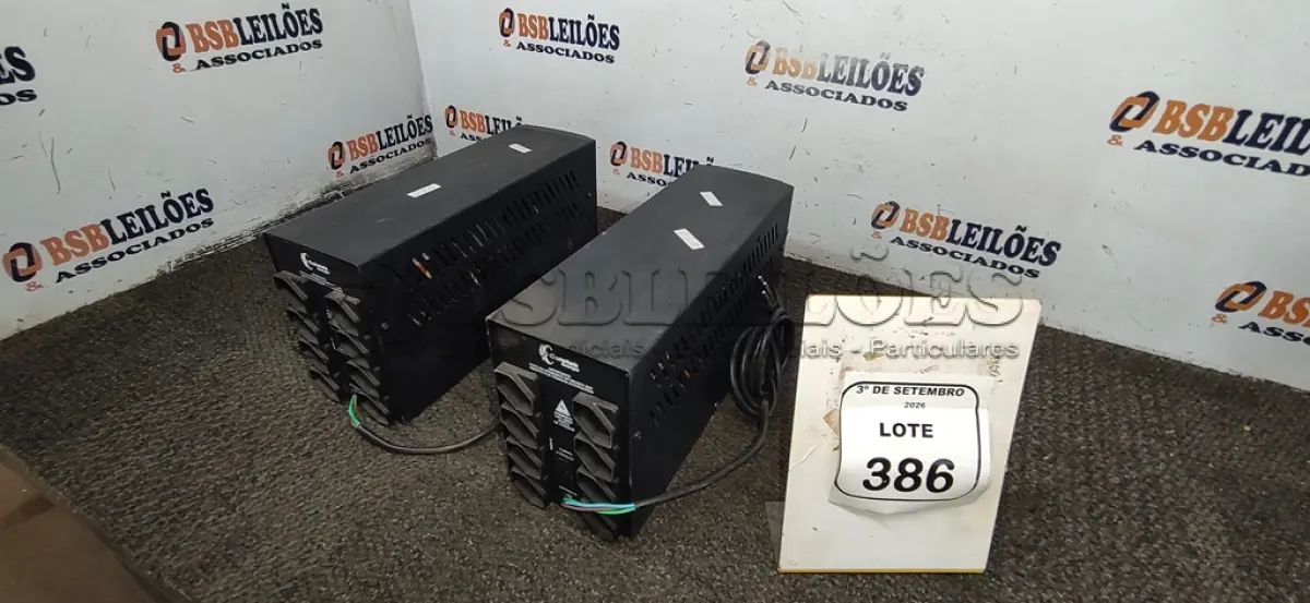LOTE 386 - 02 NOBREAKS MARCA COLETEK. (NO ESTADO) ATENÇÃO! FAZER A VISITAÇÃO ANTES DE ARREMATAR, NÃO SABEMOS SE FUNCIONA, LEILÃO NÃO TEM GARANTIA E NEM DEVOLUÇÃO, SUJEITO A POSSÍVEIS AVARIAS VISÍVEIS/OCULTAS E/OU AUSÊNCIA DE COMPONENTES.