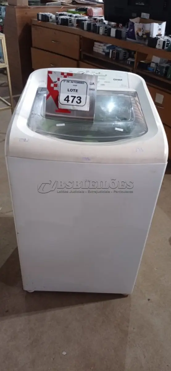 LOTE 473 - 01 MÁQUINA DE LAVAR 8KG 220V MARCA CONSUL. (NO ESTADO) ATENÇÃO! FAZER A VISITAÇÃO ANTES DE ARREMATAR, NÃO SABEMOS SE FUNCIONA, LEILÃO NÃO TEM GARANTIA E NEM DEVOLUÇÃO, SUJEITO A POSSÍVEIS AVARIAS VISÍVEIS/OCULTAS E/OU AUSÊNCIA DE COMPONENTES.