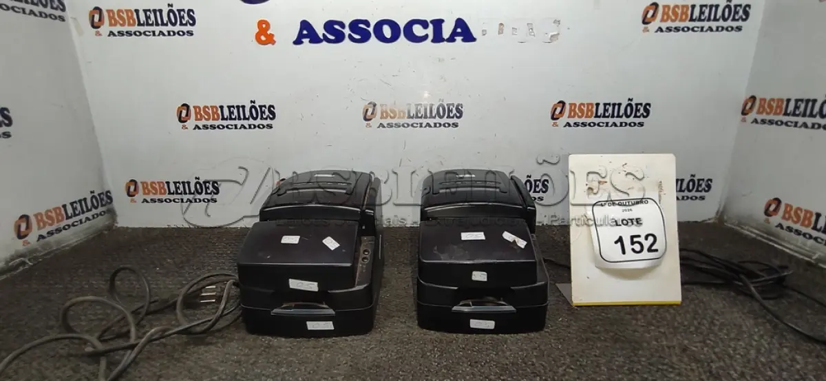 LOTE 152 - 02 IMPRESSORAS TÉRMICAS. (NO ESTADO) ATENÇÃO! FAZER A VISITAÇÃO ANTES DE ARREMATAR, NÃO SABEMOS SE FUNCIONA, LEILÃO NÃO TEM GARANTIA E NEM DEVOLUÇÃO, SUJEITO A POSSÍVEIS AVARIAS VISÍVEIS/OCULTAS E/OU AUSÊNCIA DE COMPONENTES.