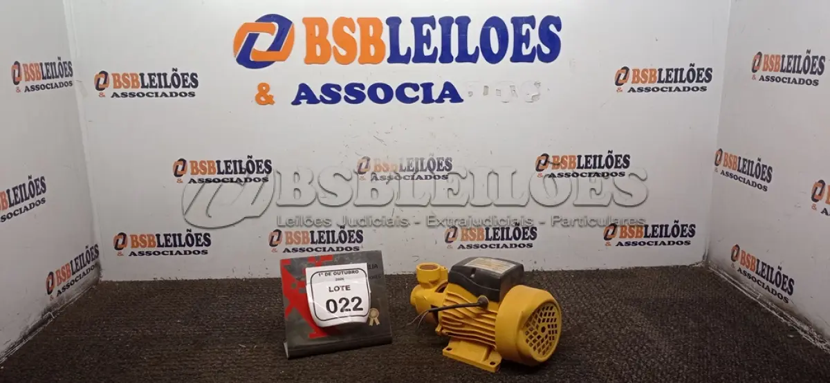 LOTE 022 - 01 BOMBA PERIFÉRICA ½ CV 60HZ MARCA FERTAK. (NO ESTADO) ATENÇÃO! FAZER A VISITAÇÃO ANTES DE ARREMATAR, NÃO SABEMOS SE FUNCIONA, LEILÃO NÃO TEM GARANTIA E NEM DEVOLUÇÃO, SUJEITO A POSSÍVEIS AVARIAS VISÍVEIS/OCULTAS E/OU AUSÊNCIA DE COMPONENTES.
