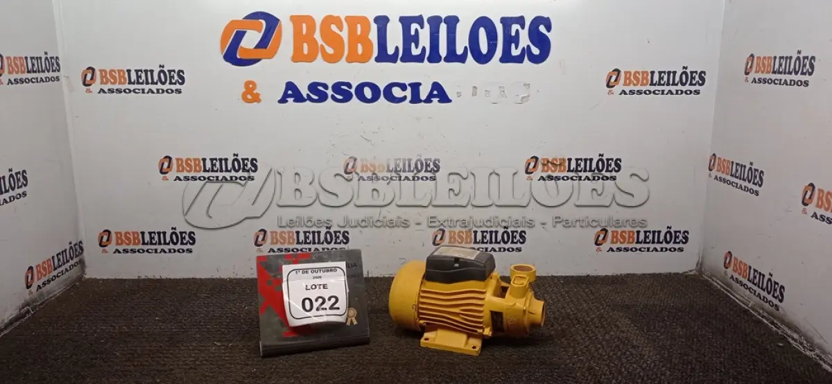 LOTE 022 - 01 BOMBA PERIFÉRICA ½ CV 60HZ MARCA FERTAK. (NO ESTADO) ATENÇÃO! FAZER A VISITAÇÃO ANTES DE ARREMATAR, NÃO SABEMOS SE FUNCIONA, LEILÃO NÃO TEM GARANTIA E NEM DEVOLUÇÃO, SUJEITO A POSSÍVEIS AVARIAS VISÍVEIS/OCULTAS E/OU AUSÊNCIA DE COMPONENTES.