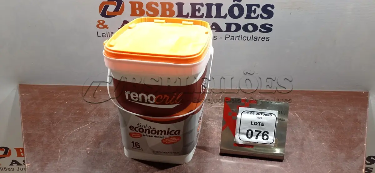 LOTE 076 - 01 BALDE DE SELADOR ACRÍLICO DE 16L MARCA RENOCRIL. (NO ESTADO) ATENÇÃO! FAZER A VISITAÇÃO ANTES DE ARREMATAR, NÃO SABEMOS SE FUNCIONA, LEILÃO NÃO TEM GARANTIA E NEM DEVOLUÇÃO, SUJEITO A POSSÍVEIS AVARIAS VISÍVEIS/OCULTAS E/OU AUSÊNCIA DE COMPONENTES.