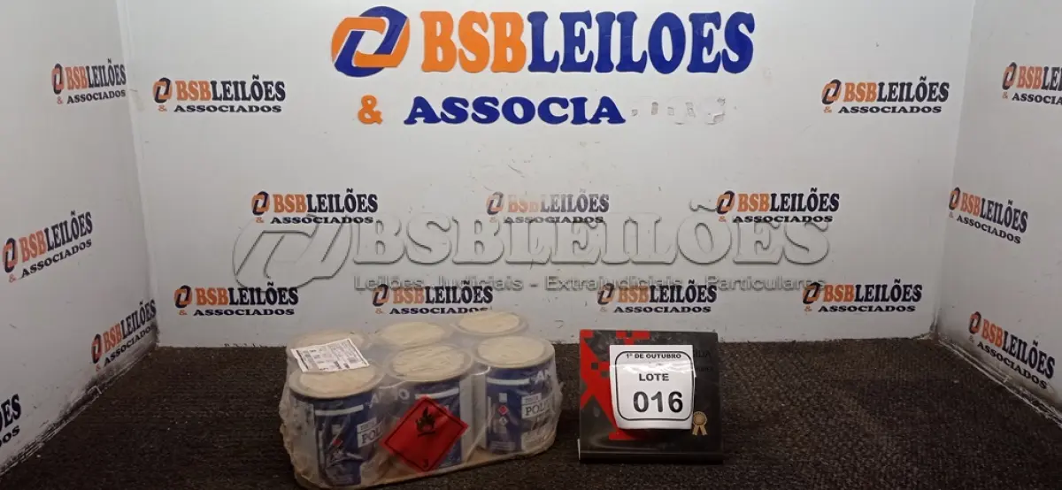 LOTE 016 - 06 LATAS DE TINTA POLIÉSTER DE 900ML CADA NA COR VERMELHO BARI MARCA ANJO TINTAS. (NO ESTADO) ATENÇÃO! FAZER A VISITAÇÃO ANTES DE ARREMATAR, NÃO SABEMOS SE FUNCIONA, LEILÃO NÃO TEM GARANTIA E NEM DEVOLUÇÃO, SUJEITO A POSSÍVEIS AVARIAS VISÍVEIS/OCULTAS E/OU AUSÊNCIA DE COMPONENTES.