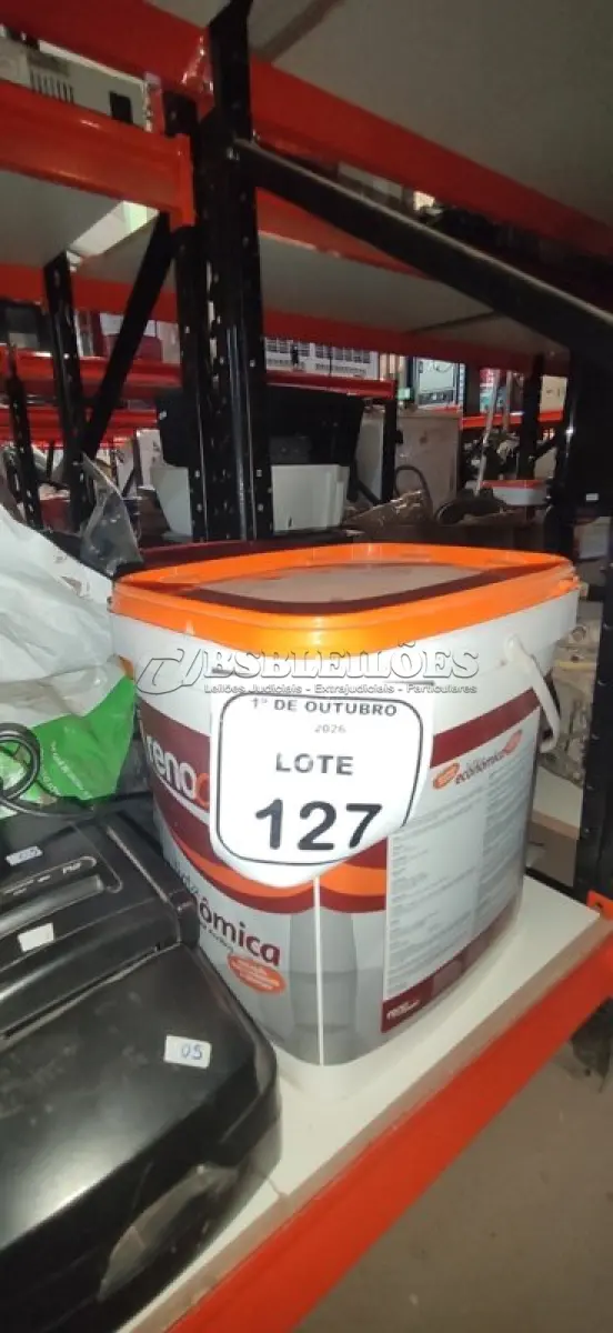 LOTE 127 - 01 BALDE DE TINTA ECONÔMICA DE 16L NA COR BRANCO NEVE MARCA RENOCRIL. (NO ESTADO) ATENÇÃO! FAZER A VISITAÇÃO ANTES DE ARREMATAR, NÃO SABEMOS SE FUNCIONA, LEILÃO NÃO TEM GARANTIA E NEM DEVOLUÇÃO, SUJEITO A POSSÍVEIS AVARIAS VISÍVEIS/OCULTAS E/OU AUSÊNCIA DE COMPONENTES.