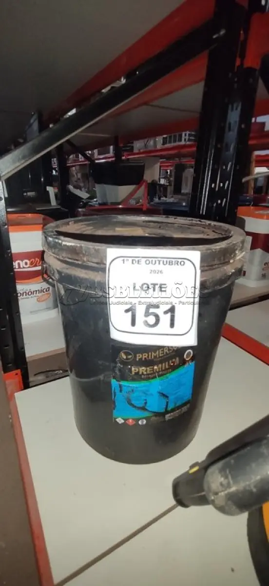 LOTE 151 - 01 BALDE DE ZARCÃO PRIMER DE SECAGEM RÁPIDA MARCA PRIMERSOLV. (NO ESTADO) ATENÇÃO! FAZER A VISITAÇÃO ANTES DE ARREMATAR, NÃO SABEMOS SE FUNCIONA, LEILÃO NÃO TEM GARANTIA E NEM DEVOLUÇÃO, SUJEITO A POSSÍVEIS AVARIAS VISÍVEIS/OCULTAS E/OU AUSÊNCIA DE COMPONENTES.