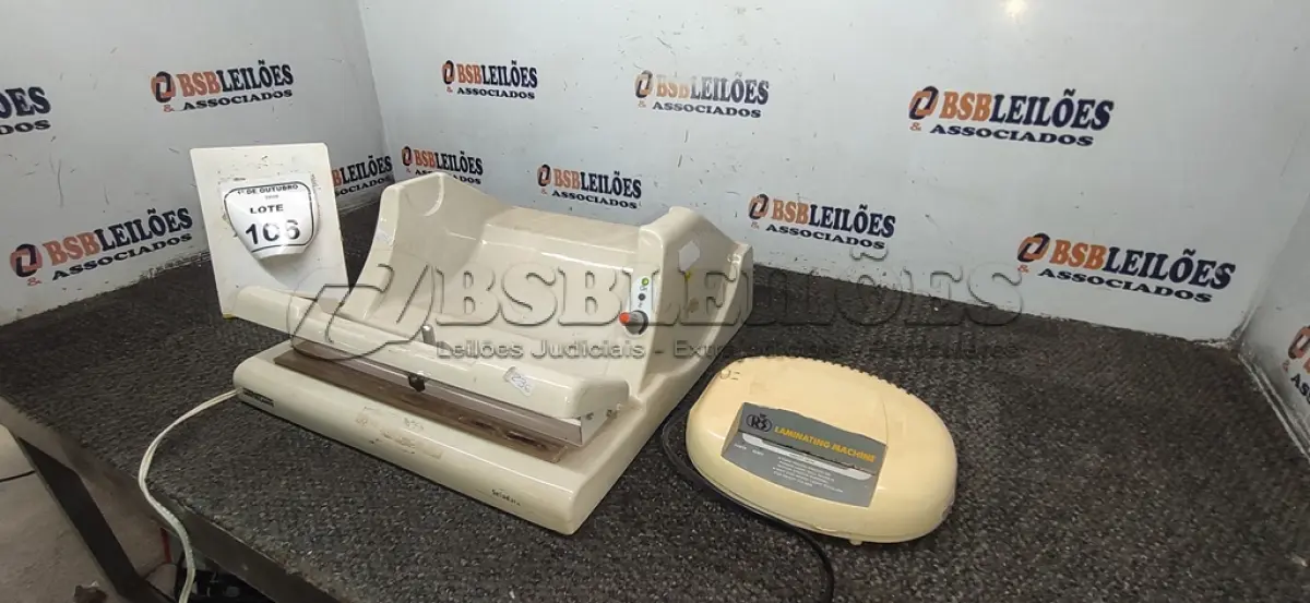 LOTE 106 - 01 SELADORA E 01 LAMINADORA. (NO ESTADO) ATENÇÃO! FAZER A VISITAÇÃO ANTES DE ARREMATAR, NÃO SABEMOS SE FUNCIONA, LEILÃO NÃO TEM GARANTIA E NEM DEVOLUÇÃO, SUJEITO A POSSÍVEIS AVARIAS VISÍVEIS/OCULTAS E/OU AUSÊNCIA DE COMPONENTES.