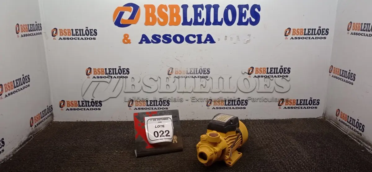 LOTE 022 - 01 BOMBA PERIFÉRICA ½ CV 60HZ MARCA FERTAK. (NO ESTADO) ATENÇÃO! FAZER A VISITAÇÃO ANTES DE ARREMATAR, NÃO SABEMOS SE FUNCIONA, LEILÃO NÃO TEM GARANTIA E NEM DEVOLUÇÃO, SUJEITO A POSSÍVEIS AVARIAS VISÍVEIS/OCULTAS E/OU AUSÊNCIA DE COMPONENTES.