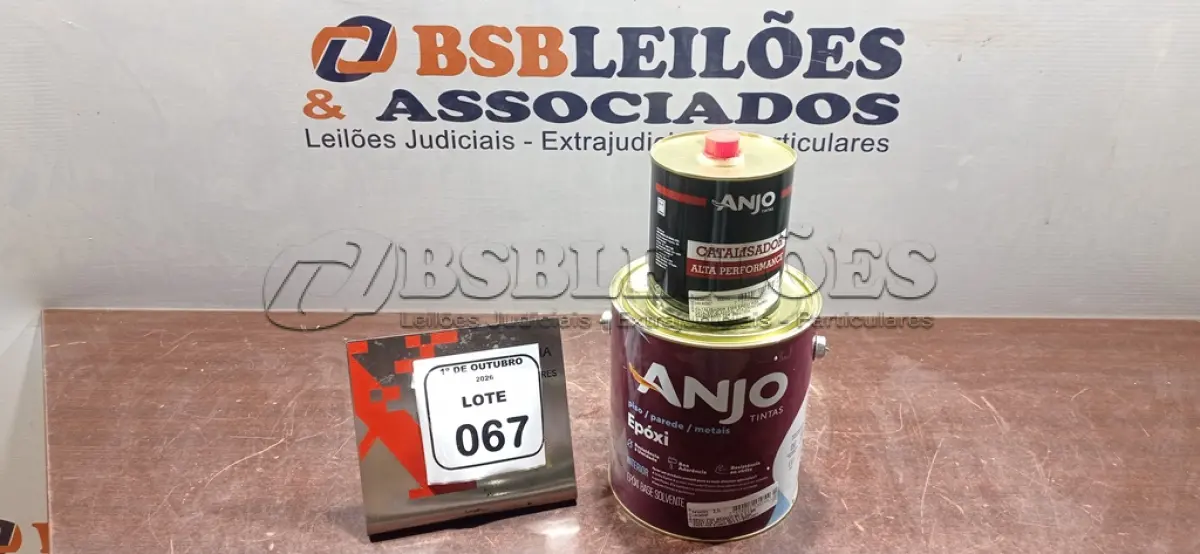 LOTE 067 - 01 LATA DE EPÓXI PDA BRANCO DE 2,7L MARCA E 01 LATA DE CATALIZADOR ESM ALTA PERFORMANCE DE 900ML MARCA ANJO TINTAS. (NO ESTADO) ATENÇÃO! FAZER A VISITAÇÃO ANTES DE ARREMATAR, NÃO SABEMOS SE FUNCIONA, LEILÃO NÃO TEM GARANTIA E NEM DEVOLUÇÃO, SUJEITO A POSSÍVEIS AVARIAS VISÍVEIS/OCULTAS E/OU AUSÊNCIA DE COMPONENTES.