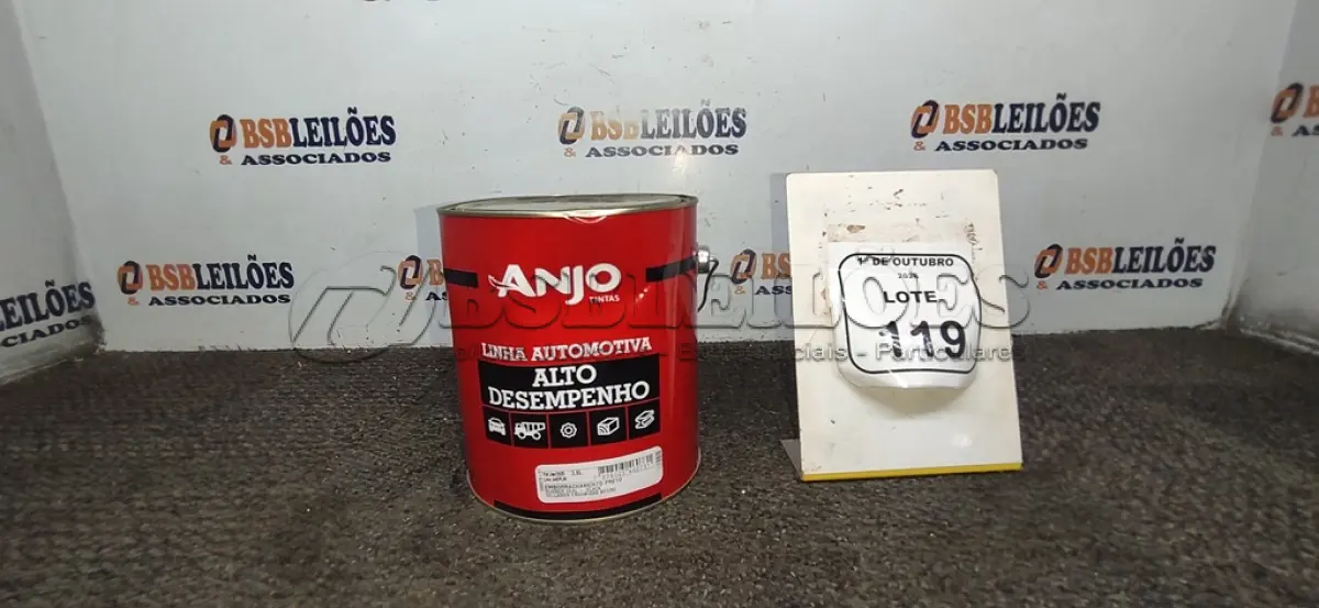 LOTE 119 - 01 LATA DE EMBORRACHAMENTO PRETO LINHA AUTOMOTIVA DE 3,6L NA COR ANJO TINTAS. (NO ESTADO) ATENÇÃO! FAZER A VISITAÇÃO ANTES DE ARREMATAR, NÃO SABEMOS SE FUNCIONA, LEILÃO NÃO TEM GARANTIA E NEM DEVOLUÇÃO, SUJEITO A POSSÍVEIS AVARIAS VISÍVEIS/OCULTAS E/OU AUSÊNCIA DE COMPONENTES.