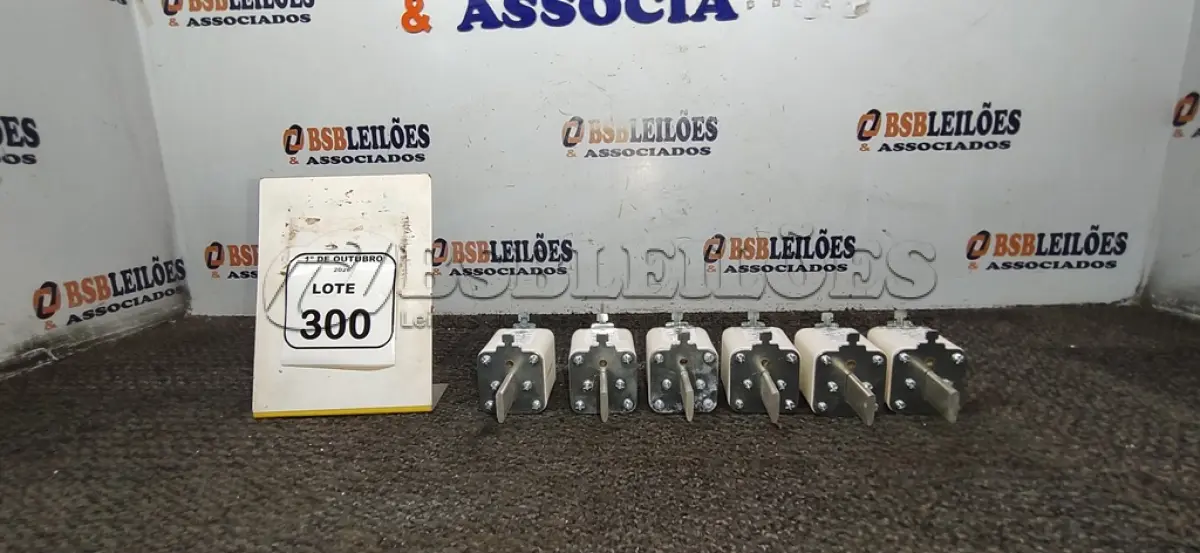 LOTE 300 - 06 FUSÍVEIS INDUSTRIAIS TIPO NH TAMANHO 2 MODELO RETARDADO DE 125A MARCA ELETROMEC. (NO ESTADO) ATENÇÃO! FAZER A VISITAÇÃO ANTES DE ARREMATAR, NÃO SABEMOS SE FUNCIONA, LEILÃO NÃO TEM GARANTIA E NEM DEVOLUÇÃO, SUJEITO A POSSÍVEIS AVARIAS VISÍVEIS/OCULTAS E/OU AUSÊNCIA DE COMPONENTES.
