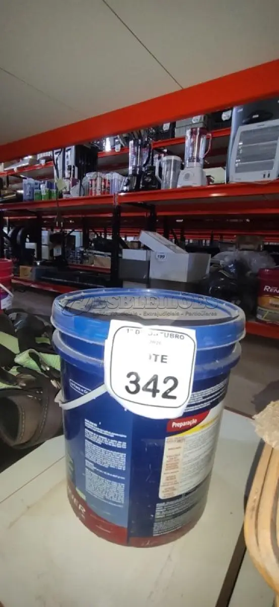 LOTE 342 - 01 BALDE DE TINTA ACRÍLICA STANDARD NA COR MELÃO ROSA FOSCO DE 16L MARCA DUCRYL. (NO ESTADO) ATENÇÃO! FAZER A VISITAÇÃO ANTES DE ARREMATAR, NÃO SABEMOS SE FUNCIONA, LEILÃO NÃO TEM GARANTIA E NEM DEVOLUÇÃO, SUJEITO A POSSÍVEIS AVARIAS VISÍVEIS/OCULTAS E/OU AUSÊNCIA DE COMPONENTES.