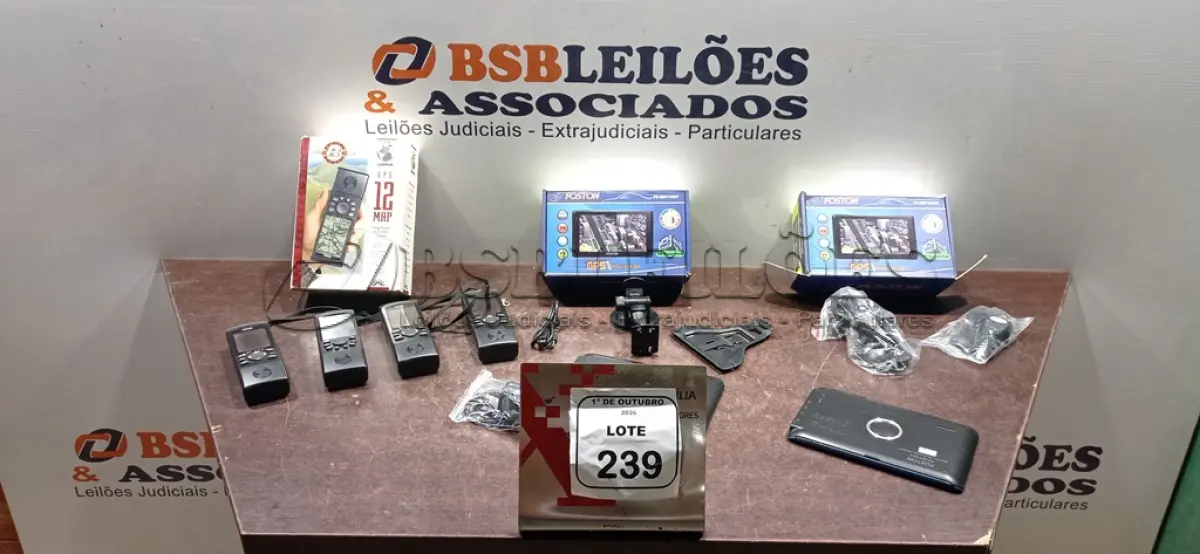 LOTE 239 - 01 GPS MARCA GARMIN E 02 GPS MARCA FOSTON. (NO ESTADO) ATENÇÃO! FAZER A VISITAÇÃO ANTES DE ARREMATAR, NÃO SABEMOS SE FUNCIONA, LEILÃO NÃO TEM GARANTIA E NEM DEVOLUÇÃO, SUJEITO A POSSÍVEIS AVARIAS VISÍVEIS/OCULTAS E/OU AUSÊNCIA DE COMPONENTES.