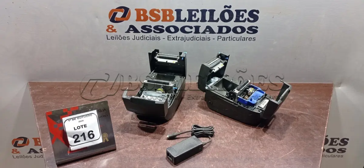 LOTE 216 - 02 IMPRESSORAS TÉRMICAS MARCA DIEBOLD. (NO ESTADO) ATENÇÃO! FAZER A VISITAÇÃO ANTES DE ARREMATAR, NÃO SABEMOS SE FUNCIONA, LEILÃO NÃO TEM GARANTIA E NEM DEVOLUÇÃO, SUJEITO A POSSÍVEIS AVARIAS VISÍVEIS/OCULTAS E/OU AUSÊNCIA DE COMPONENTES.