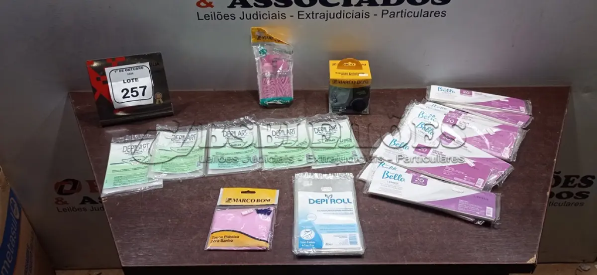 LOTE 257 - 01 LOTE COM UTENSÍLIOS DE HIGIENE E CUIDADOS PESSOAIS DIVERSOS. (NO ESTADO) ATENÇÃO! FAZER A VISITAÇÃO ANTES DE ARREMATAR, NÃO SABEMOS SE FUNCIONA, LEILÃO NÃO TEM GARANTIA E NEM DEVOLUÇÃO, SUJEITO A POSSÍVEIS AVARIAS VISÍVEIS/OCULTAS E/OU AUSÊNCIA DE COMPONENTES.