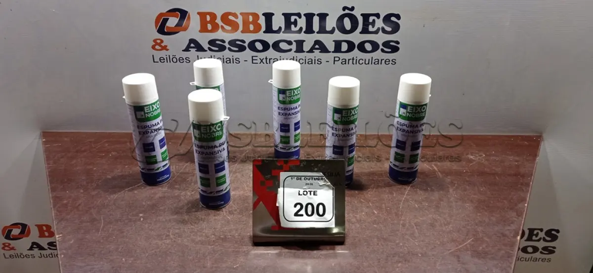 LOTE 200 - 06 UNIDADES DE ESPUMA PU EXPANSIVA DE 500ML CADA MARCA EIXO NOBRE. (NO ESTADO) ATENÇÃO! FAZER A VISITAÇÃO ANTES DE ARREMATAR, NÃO SABEMOS SE FUNCIONA, LEILÃO NÃO TEM GARANTIA E NEM DEVOLUÇÃO, SUJEITO A POSSÍVEIS AVARIAS VISÍVEIS/OCULTAS E/OU AUSÊNCIA DE COMPONENTES.
