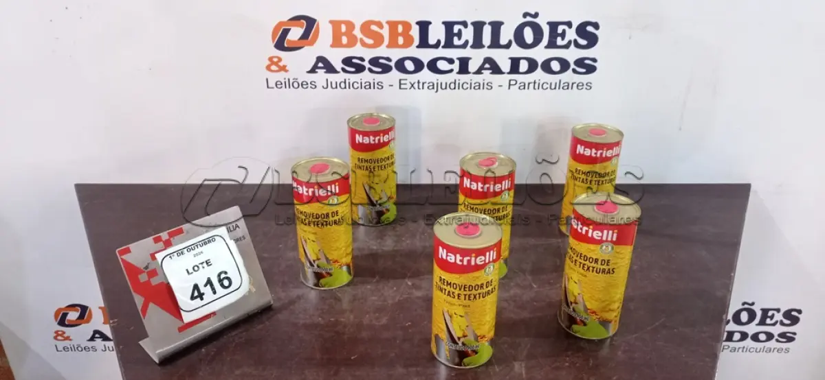LOTE 416 - 06 REMOVEDORES DE TINTAS E TEXTURAS DE 900ML CADA. (NO ESTADO) ATENÇÃO! FAZER A VISITAÇÃO ANTES DE ARREMATAR, NÃO SABEMOS SE FUNCIONA, LEILÃO NÃO TEM GARANTIA E NEM DEVOLUÇÃO, SUJEITO A POSSÍVEIS AVARIAS VISÍVEIS/OCULTAS E/OU AUSÊNCIA DE COMPONENTES.