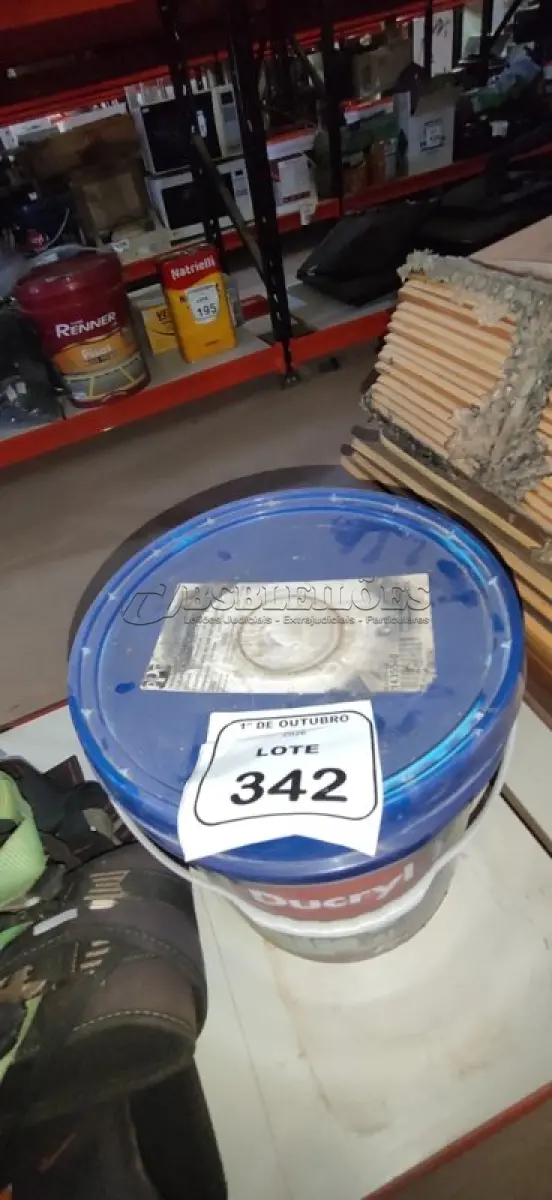 LOTE 342 - 01 BALDE DE TINTA ACRÍLICA STANDARD NA COR MELÃO ROSA FOSCO DE 16L MARCA DUCRYL. (NO ESTADO) ATENÇÃO! FAZER A VISITAÇÃO ANTES DE ARREMATAR, NÃO SABEMOS SE FUNCIONA, LEILÃO NÃO TEM GARANTIA E NEM DEVOLUÇÃO, SUJEITO A POSSÍVEIS AVARIAS VISÍVEIS/OCULTAS E/OU AUSÊNCIA DE COMPONENTES.