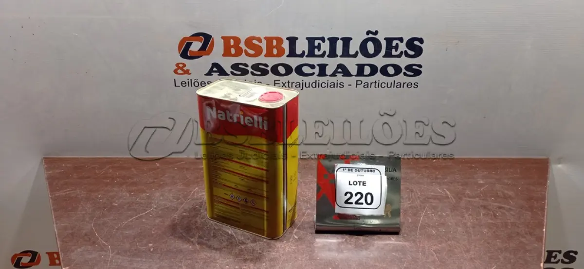 LOTE 220 - 01 LATA DE ÓLEO DE LINHAÇA DE 5L MARCA NATRIELLI. (NO ESTADO) ATENÇÃO! FAZER A VISITAÇÃO ANTES DE ARREMATAR, NÃO SABEMOS SE FUNCIONA, LEILÃO NÃO TEM GARANTIA E NEM DEVOLUÇÃO, SUJEITO A POSSÍVEIS AVARIAS VISÍVEIS/OCULTAS E/OU AUSÊNCIA DE COMPONENTES.