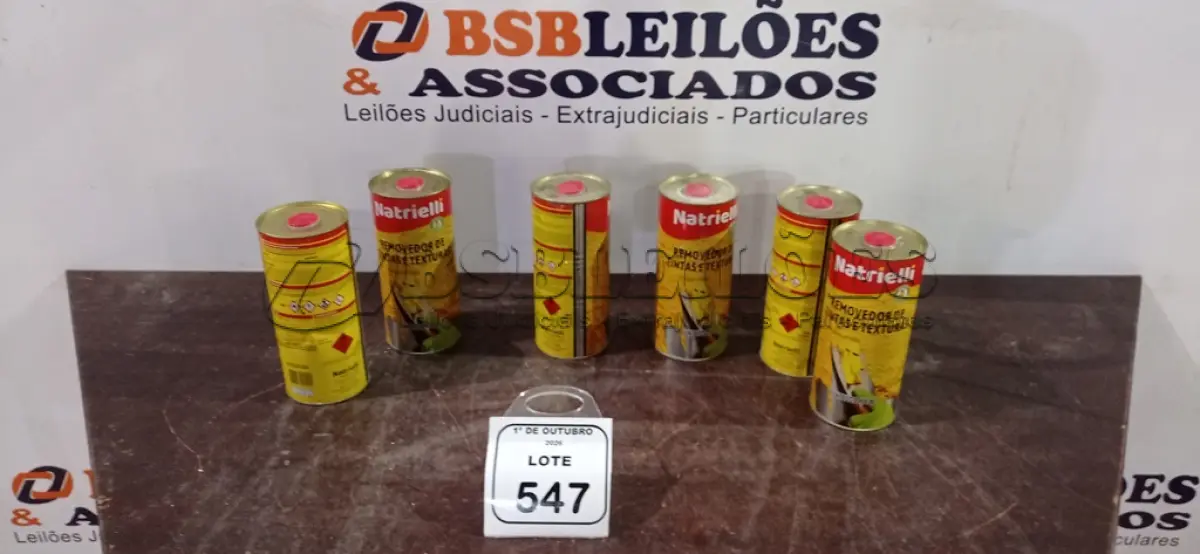 LOTE 547 - 06 REMOVEDORES DE TINTAS E TEXTURAS DE 900ML CADA. (NO ESTADO) ATENÇÃO! FAZER A VISITAÇÃO ANTES DE ARREMATAR, NÃO SABEMOS SE FUNCIONA, LEILÃO NÃO TEM GARANTIA E NEM DEVOLUÇÃO, SUJEITO A POSSÍVEIS AVARIAS VISÍVEIS/OCULTAS E/OU AUSÊNCIA DE COMPONENTES.