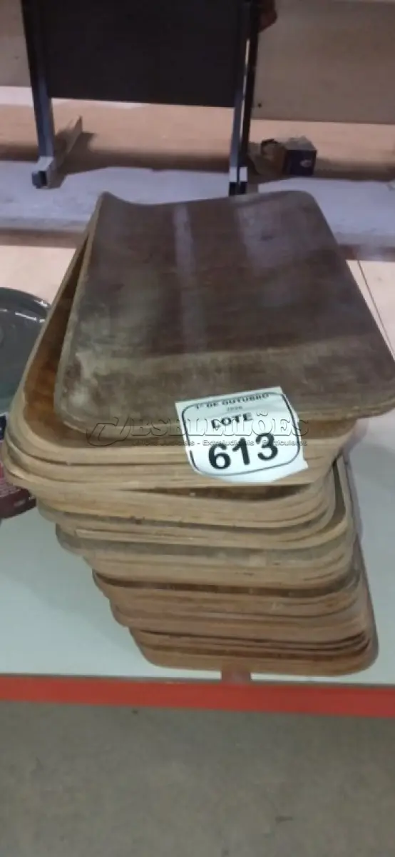 LOTE 613 - 40 PLACAS DE MADEIRA. (NO ESTADO) ATENÇÃO! FAZER A VISITAÇÃO ANTES DE ARREMATAR, NÃO SABEMOS SE FUNCIONA, LEILÃO NÃO TEM GARANTIA E NEM DEVOLUÇÃO, SUJEITO A POSSÍVEIS AVARIAS VISÍVEIS/OCULTAS E/OU AUSÊNCIA DE COMPONENTES.