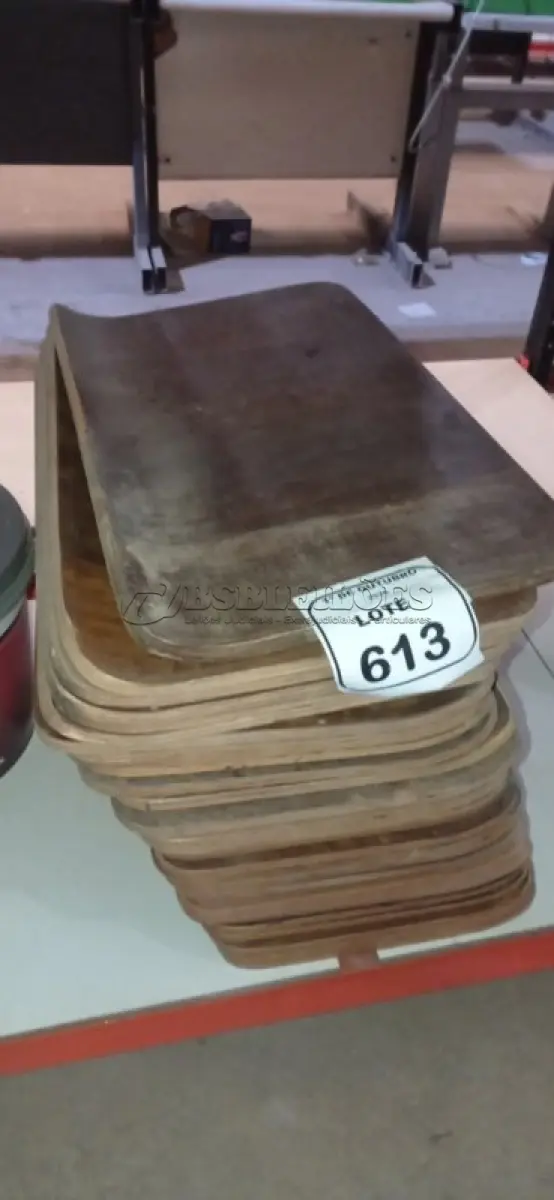 LOTE 613 - 40 PLACAS DE MADEIRA. (NO ESTADO) ATENÇÃO! FAZER A VISITAÇÃO ANTES DE ARREMATAR, NÃO SABEMOS SE FUNCIONA, LEILÃO NÃO TEM GARANTIA E NEM DEVOLUÇÃO, SUJEITO A POSSÍVEIS AVARIAS VISÍVEIS/OCULTAS E/OU AUSÊNCIA DE COMPONENTES.