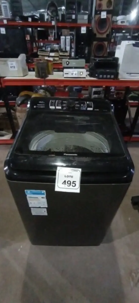 LOTE 495 - 01 MÁQUINA DE LAVAR MODELO NA-F12081 110V 12KG MARCA PANASONIC. (NO ESTADO) ATENÇÃO! FAZER A VISITAÇÃO ANTES DE ARREMATAR, NÃO SABEMOS SE FUNCIONA, LEILÃO NÃO TEM GARANTIA E NEM DEVOLUÇÃO, SUJEITO A POSSÍVEIS AVARIAS VISÍVEIS/OCULTAS E/OU AUSÊNCIA DE COMPONENTES.