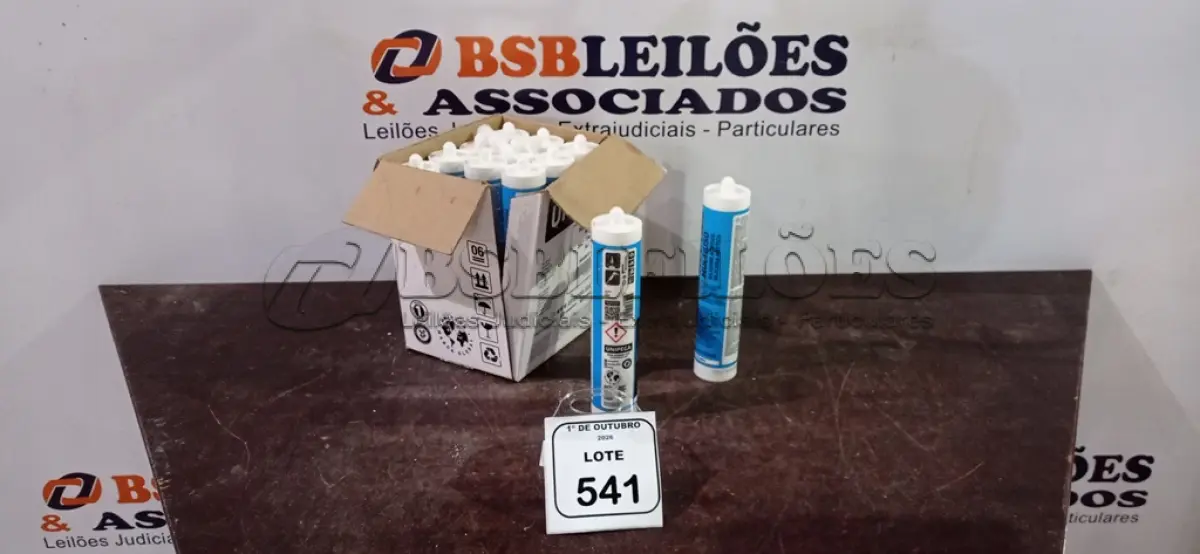 LOTE 541 - 12 UNIDADES DE SILICONE ACÉTICO MARCA UNIPEGA. (NO ESTADO) ATENÇÃO! FAZER A VISITAÇÃO ANTES DE ARREMATAR, NÃO SABEMOS SE FUNCIONA, LEILÃO NÃO TEM GARANTIA E NEM DEVOLUÇÃO, SUJEITO A POSSÍVEIS AVARIAS VISÍVEIS/OCULTAS E/OU AUSÊNCIA DE COMPONENTES.