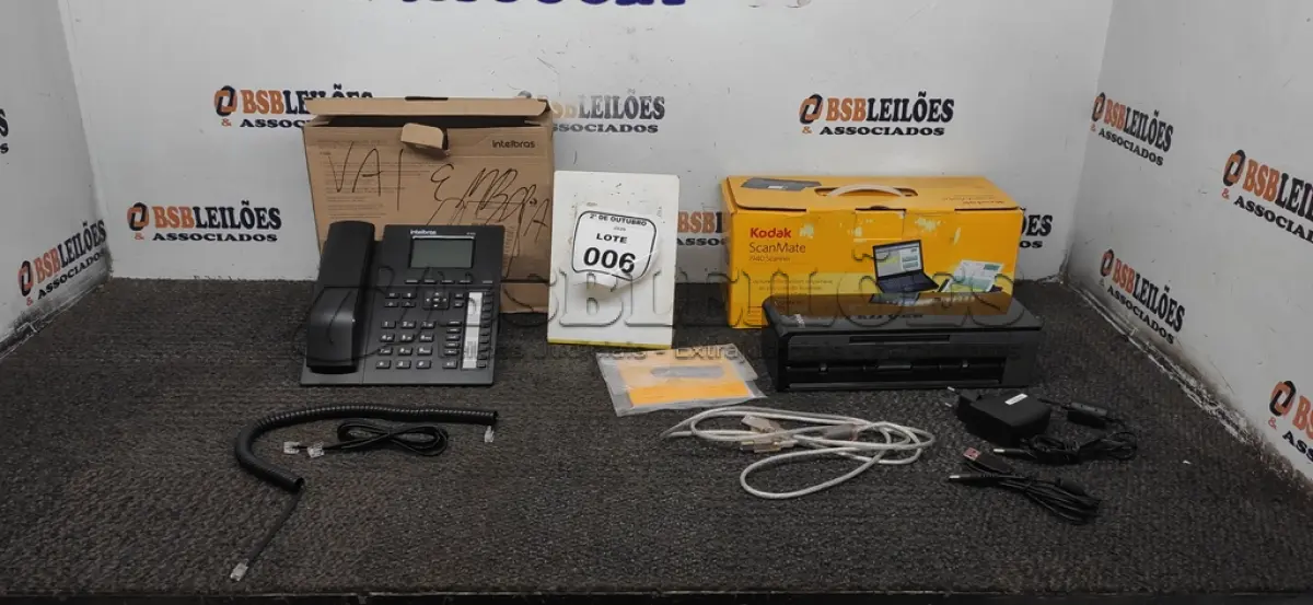 LOTE 006 - 01 SCANNER MODELO I940 ARCA KODAK E 01 TERMINAL INTELIGENTE MODELO TI 5000 MARCA INTELBRAS. (NO ESTADO) ATENÇÃO! FAZER A VISITAÇÃO ANTES DE ARREMATAR, NÃO SABEMOS SE FUNCIONA, LEILÃO NÃO TEM GARANTIA E NEM DEVOLUÇÃO, SUJEITO A POSSÍVEIS AVARIAS VISÍVEIS/OCULTAS E/OU AUSÊNCIA DE COMPONENTES.