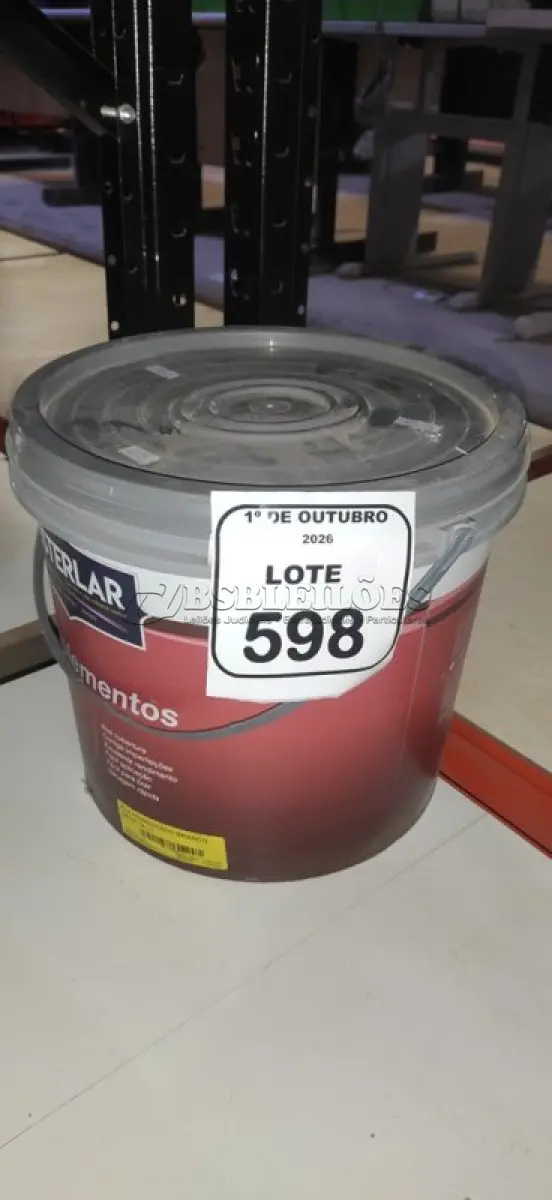 LOTE 598 - 01 BALDE DE TINTA PVA NA COR BRANCA DE 16L MARCA MISTERLAR. (NO ESTADO) ATENÇÃO! FAZER A VISITAÇÃO ANTES DE ARREMATAR, NÃO SABEMOS SE FUNCIONA, LEILÃO NÃO TEM GARANTIA E NEM DEVOLUÇÃO, SUJEITO A POSSÍVEIS AVARIAS VISÍVEIS/OCULTAS E/OU AUSÊNCIA DE COMPONENTES.