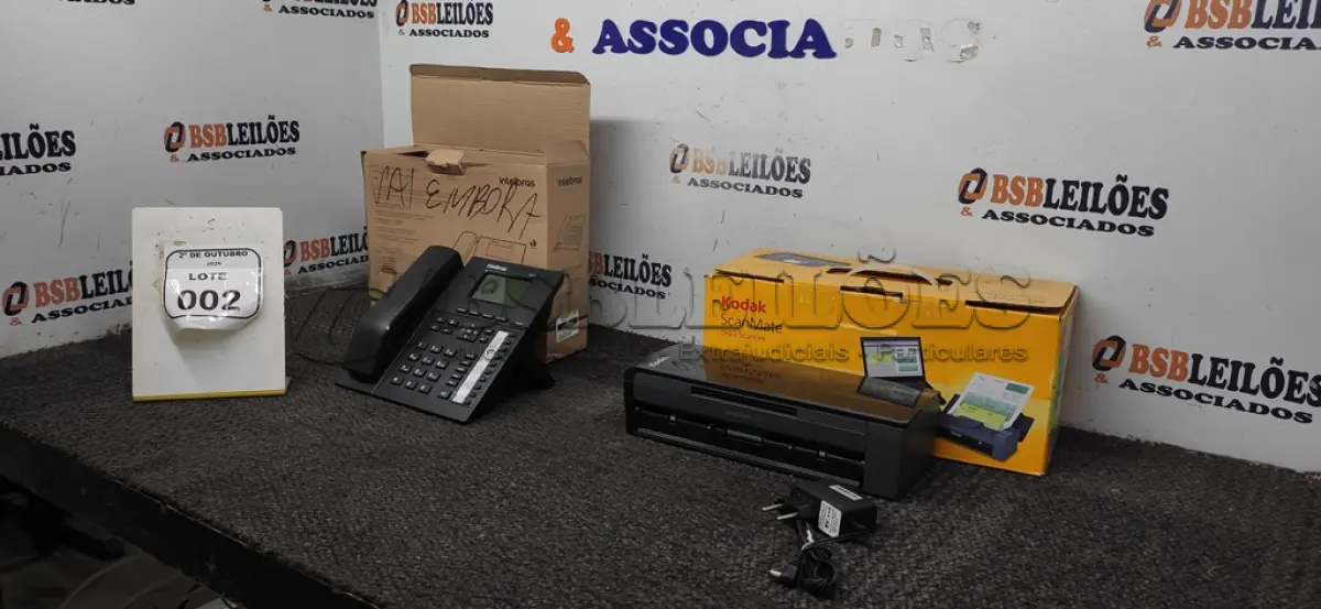 LOTE 002 - 01 SCANNER MODELO I940 ARCA KODAK E 01 TERMINAL INTELIGENTE MODELO TI 5000 MARCA INTELBRAS. (NO ESTADO) ATENÇÃO! FAZER A VISITAÇÃO ANTES DE ARREMATAR, NÃO SABEMOS SE FUNCIONA, LEILÃO NÃO TEM GARANTIA E NEM DEVOLUÇÃO, SUJEITO A POSSÍVEIS AVARIAS VISÍVEIS/OCULTAS E/OU AUSÊNCIA DE COMPONENTES.