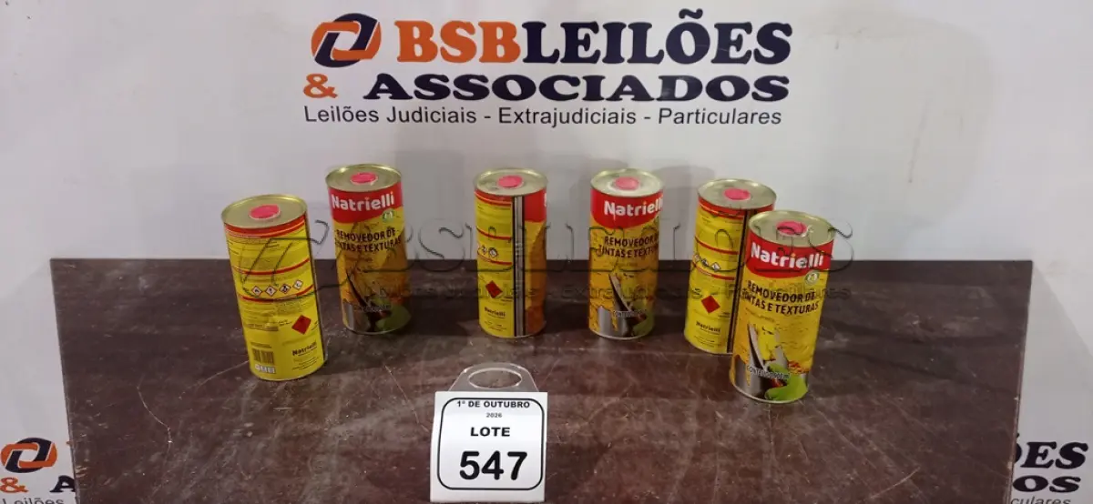 LOTE 547 - 06 REMOVEDORES DE TINTAS E TEXTURAS DE 900ML CADA. (NO ESTADO) ATENÇÃO! FAZER A VISITAÇÃO ANTES DE ARREMATAR, NÃO SABEMOS SE FUNCIONA, LEILÃO NÃO TEM GARANTIA E NEM DEVOLUÇÃO, SUJEITO A POSSÍVEIS AVARIAS VISÍVEIS/OCULTAS E/OU AUSÊNCIA DE COMPONENTES.