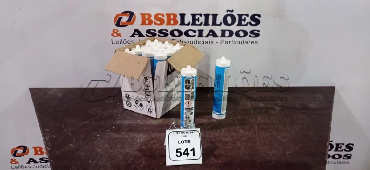 LOTE 541 - 12 UNIDADES DE SILICONE ACÉTICO MARCA UNIPEGA. (NO ESTADO) ATENÇÃO! FAZER A VISITAÇÃO ANTES DE ARREMATAR, NÃO SABEMOS SE FUNCIONA, LEILÃO NÃO TEM GARANTIA E NEM DEVOLUÇÃO, SUJEITO A POSSÍVEIS AVARIAS VISÍVEIS/OCULTAS E/OU AUSÊNCIA DE COMPONENTES.
