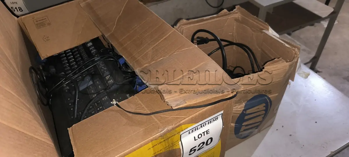 LOTE 520 - 03 CAIXAS DE CABOS DIVERSOS.  (NO ESTADO) ATENÇÃO! FAZER A VISITAÇÃO ANTES DE ARREMATAR, NÃO SABEMOS SE FUNCIONA, LEILÃO NÃO TEM GARANTIA E NEM DEVOLUÇÃO, SUJEITO A POSSÍVEIS AVARIAS VISÍVEIS/OCULTAS E/OU AUSÊNCIA DE COMPONENTES.