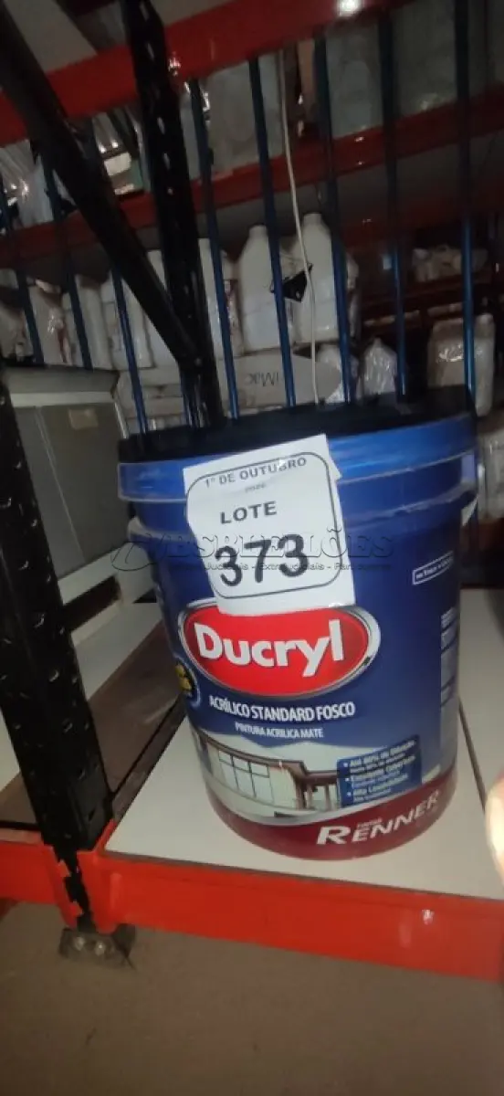 LOTE 373 - 01 BALDE DE TINTA ACRÍLICA STANDARD NA COR MELÃO ROSA FOSCO DE 16L MARCA DUCRYL. (NO ESTADO) ATENÇÃO! FAZER A VISITAÇÃO ANTES DE ARREMATAR, NÃO SABEMOS SE FUNCIONA, LEILÃO NÃO TEM GARANTIA E NEM DEVOLUÇÃO, SUJEITO A POSSÍVEIS AVARIAS VISÍVEIS/OCULTAS E/OU AUSÊNCIA DE COMPONENTES.