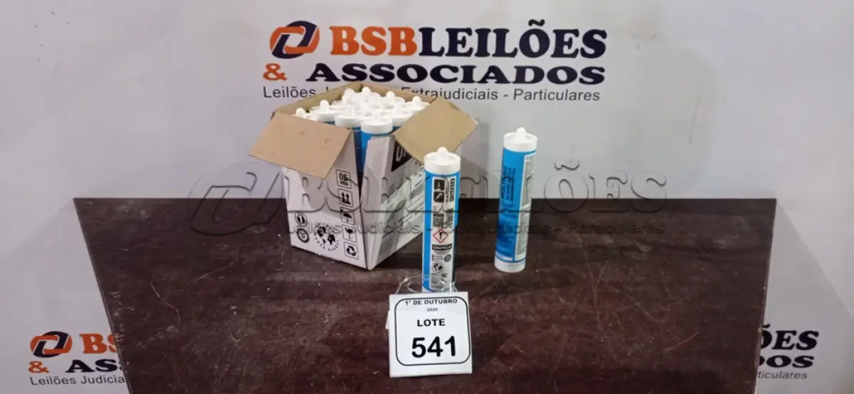 LOTE 541 - 12 UNIDADES DE SILICONE ACÉTICO MARCA UNIPEGA. (NO ESTADO) ATENÇÃO! FAZER A VISITAÇÃO ANTES DE ARREMATAR, NÃO SABEMOS SE FUNCIONA, LEILÃO NÃO TEM GARANTIA E NEM DEVOLUÇÃO, SUJEITO A POSSÍVEIS AVARIAS VISÍVEIS/OCULTAS E/OU AUSÊNCIA DE COMPONENTES.