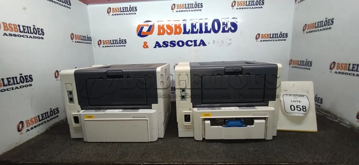 LOTE 058 - 02 IMPRESSORAS MODELO ES5112 MARCA OKI. (NO ESTADO) ATENÇÃO! FAZER A VISITAÇÃO ANTES DE ARREMATAR, NÃO SABEMOS SE FUNCIONA, LEILÃO NÃO TEM GARANTIA E NEM DEVOLUÇÃO, SUJEITO A POSSÍVEIS AVARIAS VISÍVEIS/OCULTAS E/OU AUSÊNCIA DE COMPONENTES.