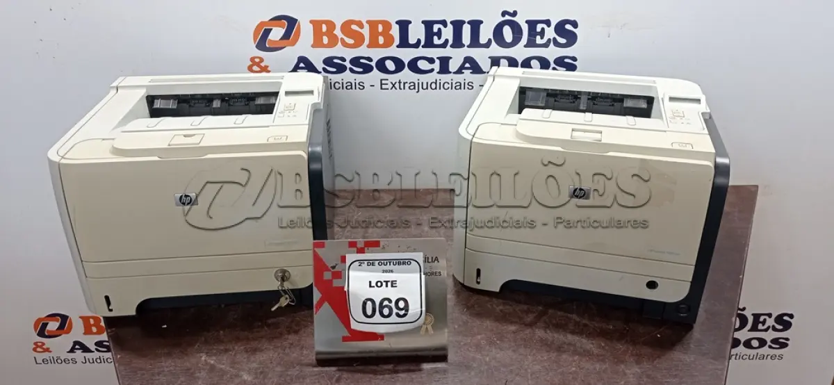 LOTE 069 - 02 IMPRESSORAS MODELO LASERJET P2055DN MARCA HP. (NO ESTADO) ATENÇÃO! FAZER A VISITAÇÃO ANTES DE ARREMATAR, NÃO SABEMOS SE FUNCIONA, LEILÃO NÃO TEM GARANTIA E NEM DEVOLUÇÃO, SUJEITO A POSSÍVEIS AVARIAS VISÍVEIS/OCULTAS E/OU AUSÊNCIA DE COMPONENTES.