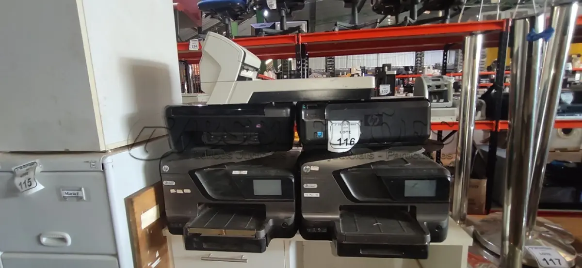 LOTE 116 - 01 SCANNER MARCA FUJITSU E 04 IMPRESSORAS DE MODELOS DIVERSOS MARCA HP. (NO ESTADO) ATENÇÃO! FAZER A VISITAÇÃO ANTES DE ARREMATAR, NÃO SABEMOS SE FUNCIONA, LEILÃO NÃO TEM GARANTIA E NEM DEVOLUÇÃO, SUJEITO A POSSÍVEIS AVARIAS VISÍVEIS/OCULTAS E/OU AUSÊNCIA DE COMPONENTES.