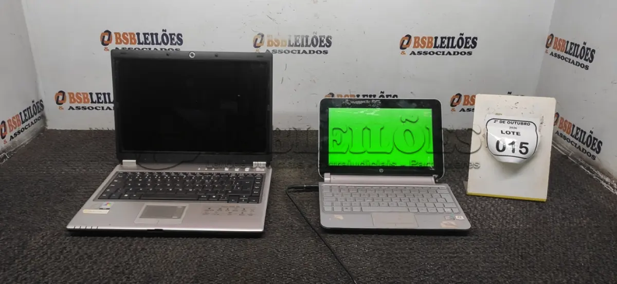 LOTE 015 - 01 NOTEBOOK MARCA POSITIVO E 01 NETBOOK MARCA HP SEM CARREGADOR. (NO ESTADO) ATENÇÃO! FAZER A VISITAÇÃO ANTES DE ARREMATAR, NÃO SABEMOS SE FUNCIONA, LEILÃO NÃO TEM GARANTIA E NEM DEVOLUÇÃO, SUJEITO A POSSÍVEIS AVARIAS VISÍVEIS/OCULTAS E/OU AUSÊNCIA DE COMPONENTES.