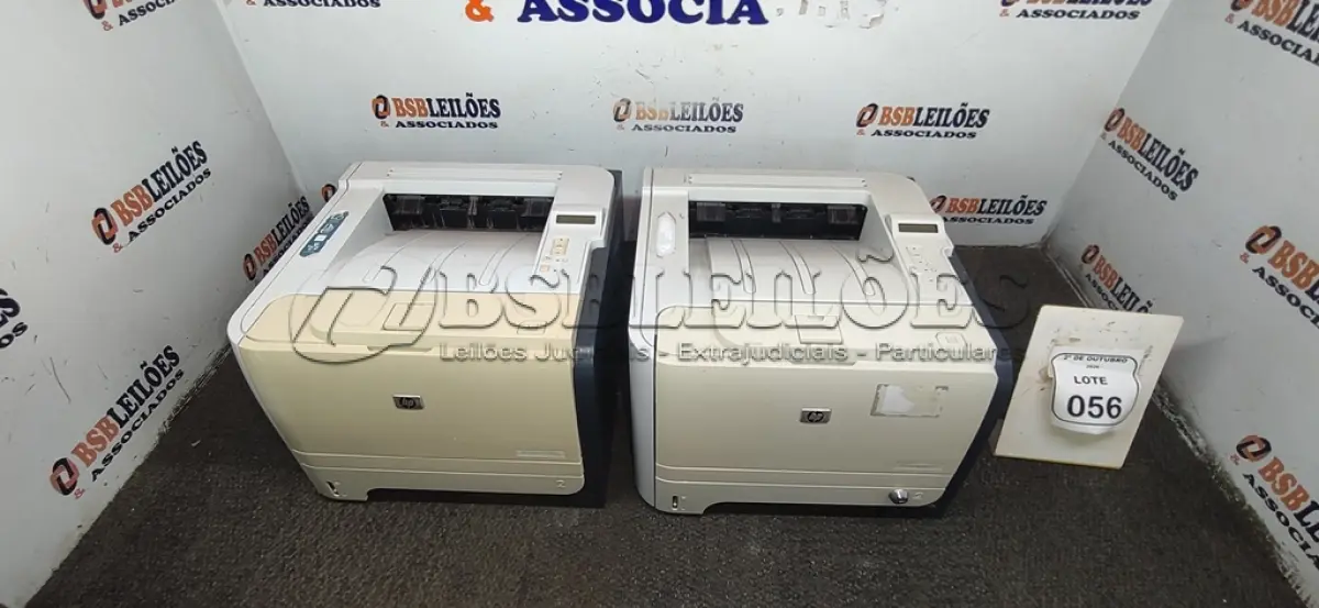 LOTE 056 - 02 IMPRESSORAS MODELO LASERJET P2055DN MARCA HP. (NO ESTADO) ATENÇÃO! FAZER A VISITAÇÃO ANTES DE ARREMATAR, NÃO SABEMOS SE FUNCIONA, LEILÃO NÃO TEM GARANTIA E NEM DEVOLUÇÃO, SUJEITO A POSSÍVEIS AVARIAS VISÍVEIS/OCULTAS E/OU AUSÊNCIA DE COMPONENTES.