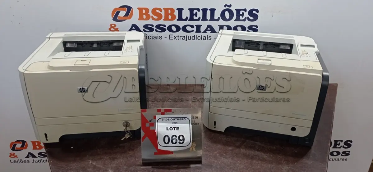 LOTE 069 - 02 IMPRESSORAS MODELO LASERJET P2055DN MARCA HP. (NO ESTADO) ATENÇÃO! FAZER A VISITAÇÃO ANTES DE ARREMATAR, NÃO SABEMOS SE FUNCIONA, LEILÃO NÃO TEM GARANTIA E NEM DEVOLUÇÃO, SUJEITO A POSSÍVEIS AVARIAS VISÍVEIS/OCULTAS E/OU AUSÊNCIA DE COMPONENTES.