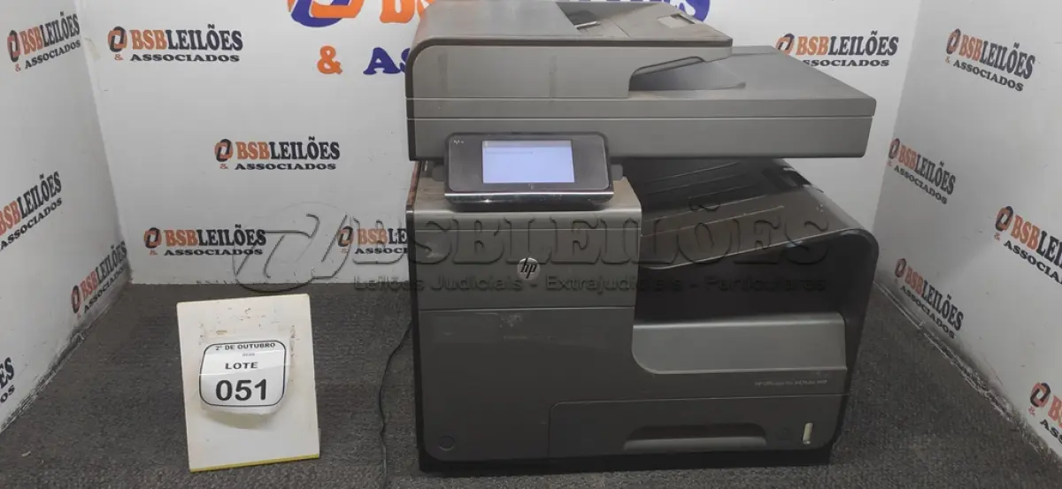 LOTE 051 - 01 IMPRESSORA MULTIFUNCIONAL MODELO OFFICEJET PRO X476DW MFP MARCA HP. (NO ESTADO) ATENÇÃO! FAZER A VISITAÇÃO ANTES DE ARREMATAR, NÃO SABEMOS SE FUNCIONA, LEILÃO NÃO TEM GARANTIA E NEM DEVOLUÇÃO, SUJEITO A POSSÍVEIS AVARIAS VISÍVEIS/OCULTAS E/OU AUSÊNCIA DE COMPONENTES.
