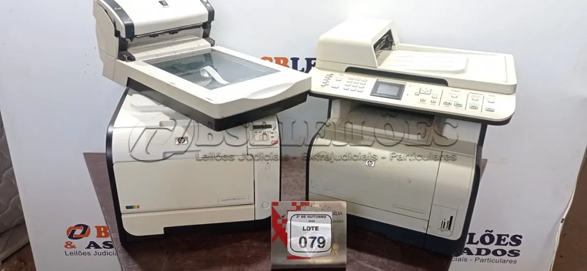 LOTE 079 - 01 SCANNER MARCA FUJITSU E 02 IMPRESSORAS MARCA HP. (NO ESTADO) ATENÇÃO! FAZER A VISITAÇÃO ANTES DE ARREMATAR, NÃO SABEMOS SE FUNCIONA, LEILÃO NÃO TEM GARANTIA E NEM DEVOLUÇÃO, SUJEITO A POSSÍVEIS AVARIAS VISÍVEIS/OCULTAS E/OU AUSÊNCIA DE COMPONENTES.