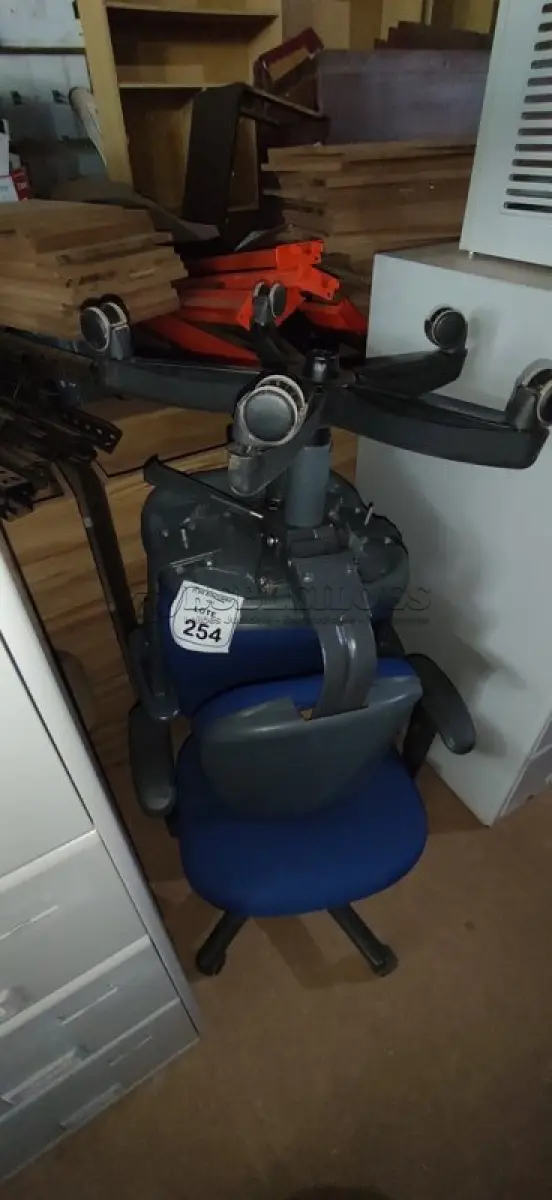 LOTE 254 - 02 CADEIRAS DE ESCRITÓRIO GIRATÓRIA. (NO ESTADO) ATENÇÃO! FAZER A VISITAÇÃO ANTES DE ARREMATAR, NÃO SABEMOS SE FUNCIONA, LEILÃO NÃO TEM GARANTIA E NEM DEVOLUÇÃO, SUJEITO A POSSÍVEIS AVARIAS VISÍVEIS/OCULTAS E/OU AUSÊNCIA DE COMPONENTES.