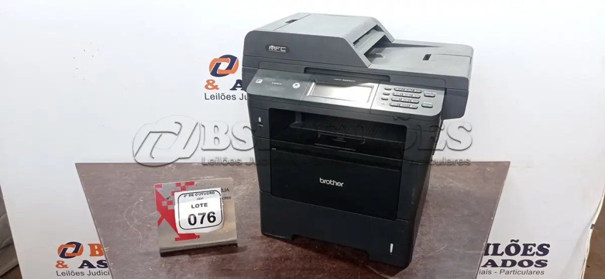 LOTE 076 - 01 IMPRESSORA MULTIFUNCIONAL MODELO MFC-8952DW MARCA BROTHER. (NO ESTADO) ATENÇÃO! FAZER A VISITAÇÃO ANTES DE ARREMATAR, NÃO SABEMOS SE FUNCIONA, LEILÃO NÃO TEM GARANTIA E NEM DEVOLUÇÃO, SUJEITO A POSSÍVEIS AVARIAS VISÍVEIS/OCULTAS E/OU AUSÊNCIA DE COMPONENTES.
